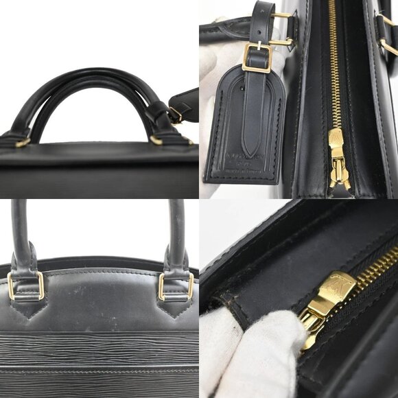 LOUIS VUITTON LV Logo Riviera Hand Bag Epi Leather Black France M48182 33TA042 - Picture 9 of 15